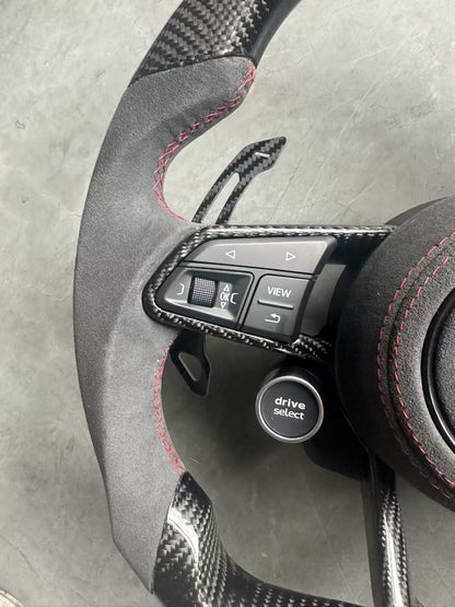 Carbon Fiber Steering Wheel Assembly Upgrade Fit for Audi RS RS3 RS5 RS7 A3 A4 A5 A6 A7 S3 S5 Q5 Q7 TT TTs R8 Style
