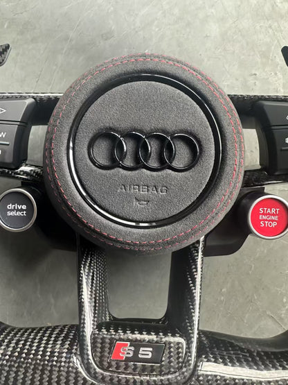 Carbon Fiber Steering Wheel Assembly Upgrade Fit for Audi RS RS3 RS5 RS7 A3 A4 A5 A6 A7 S3 S5 Q5 Q7 TT TTs R8 Style