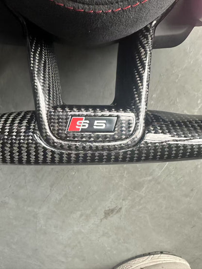 Carbon Fiber Steering Wheel Assembly Upgrade Fit for Audi RS RS3 RS5 RS7 A3 A4 A5 A6 A7 S3 S5 Q5 Q7 TT TTs R8 Style