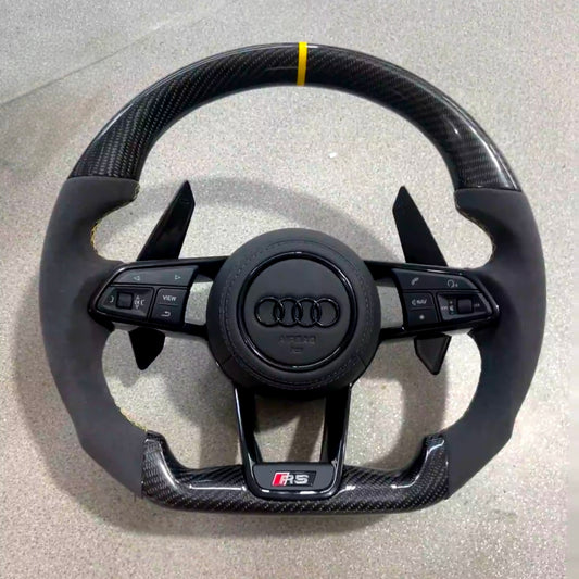 Carbon Fiber Steering Wheel Upgrade Suitable for Audi A3 A4 B9 A5 RS3 RS4 RS5 S3 S4 S5 RS6 RS7 S6